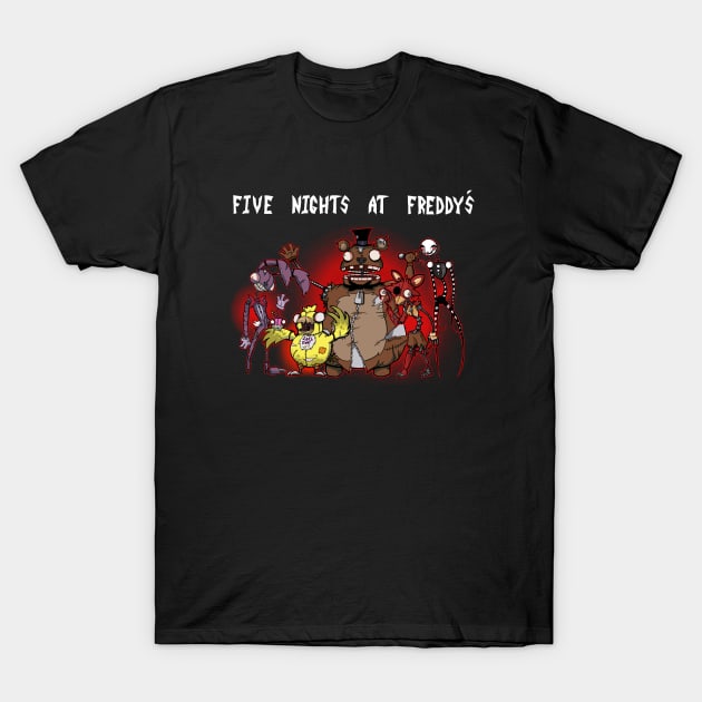 Five Nights At Freddys The gang's all here T-Shirt by Bat13SJx